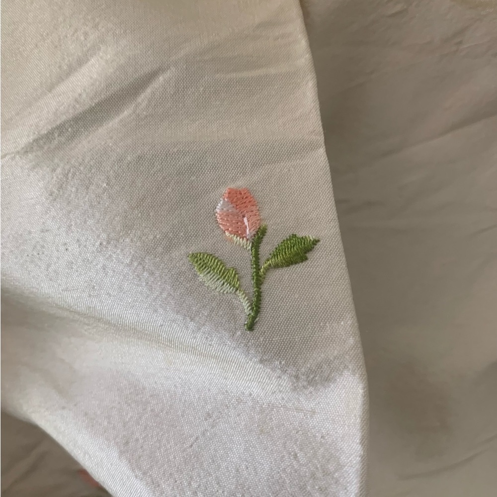 Vintage Kravet Couture Embroidered Rosebud Silk Fabric